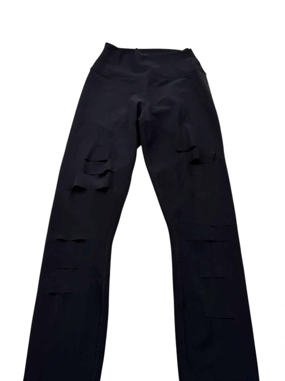 Alo Yoga 7/8 High Waist Ripped Warrior Leggings Black XS